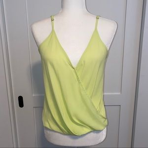 LUSH Lime green V-Neck Tank Top adjustable straps
